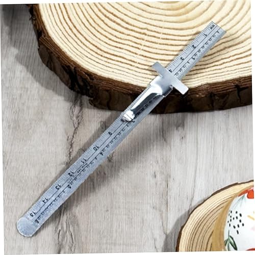 Miniatura 6 de COHEALI Regla de bolsillo de acero inoxidable, calibre de medición de precisión con graduaciones métricas, herramienta de medición para escuela de