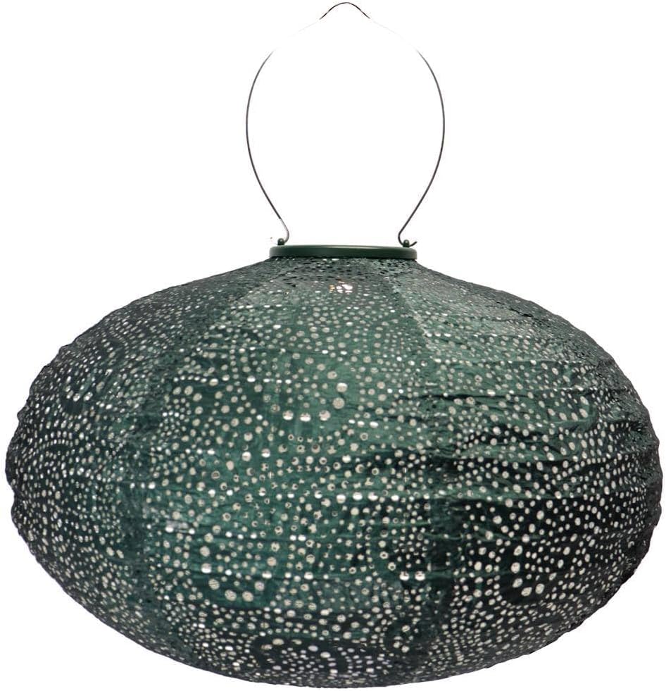 Lumiz 220992 - 16" Oval Green Paisley Pattern Lantern (Oval Paisley Lantern, Green (LUM125))