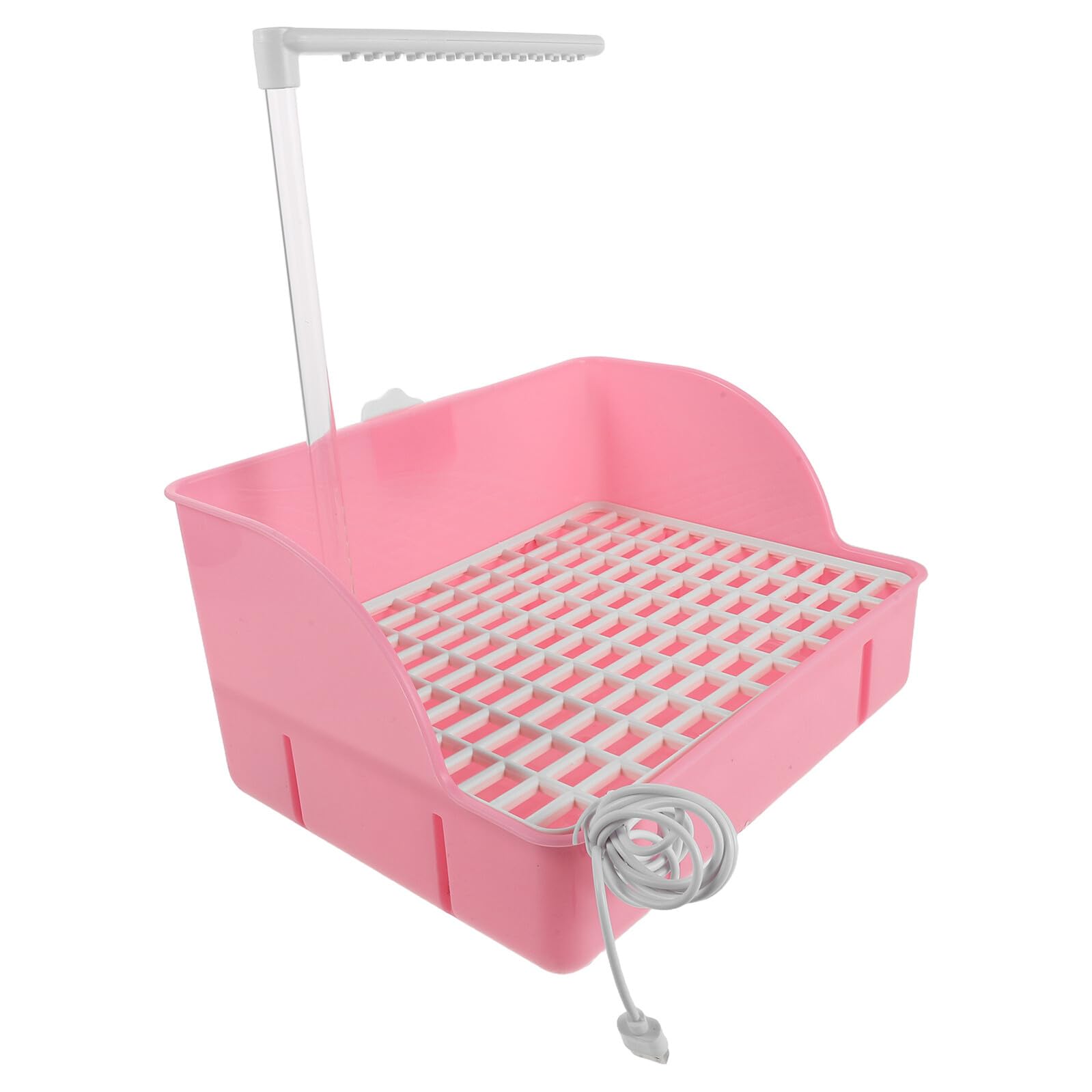 Gatuida Vasca da Bagno per Pappagalli Rosa Circolazione Acqua Silenziosa, Vasca Doccia per Uccelli Piccola in Plastica, Accessorio per Gabbia per Bagno e Idratazione di Parrocchetti