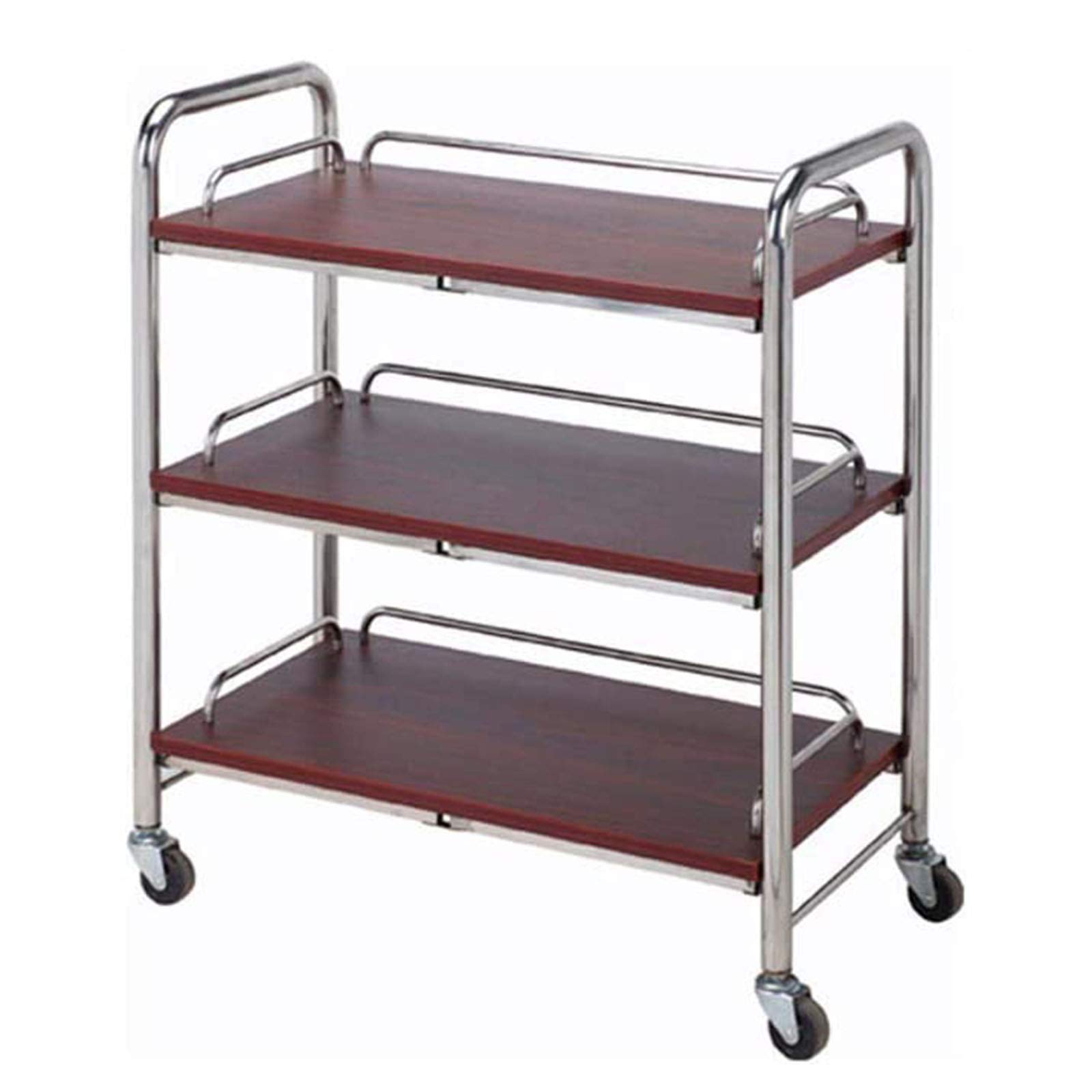 Chariot de service d'hôtel – Chariot utilitaire mobile à 3 étages pour vin, desserts et outils – Chariot roulant pratique pour événements, restauration et hôtellerie