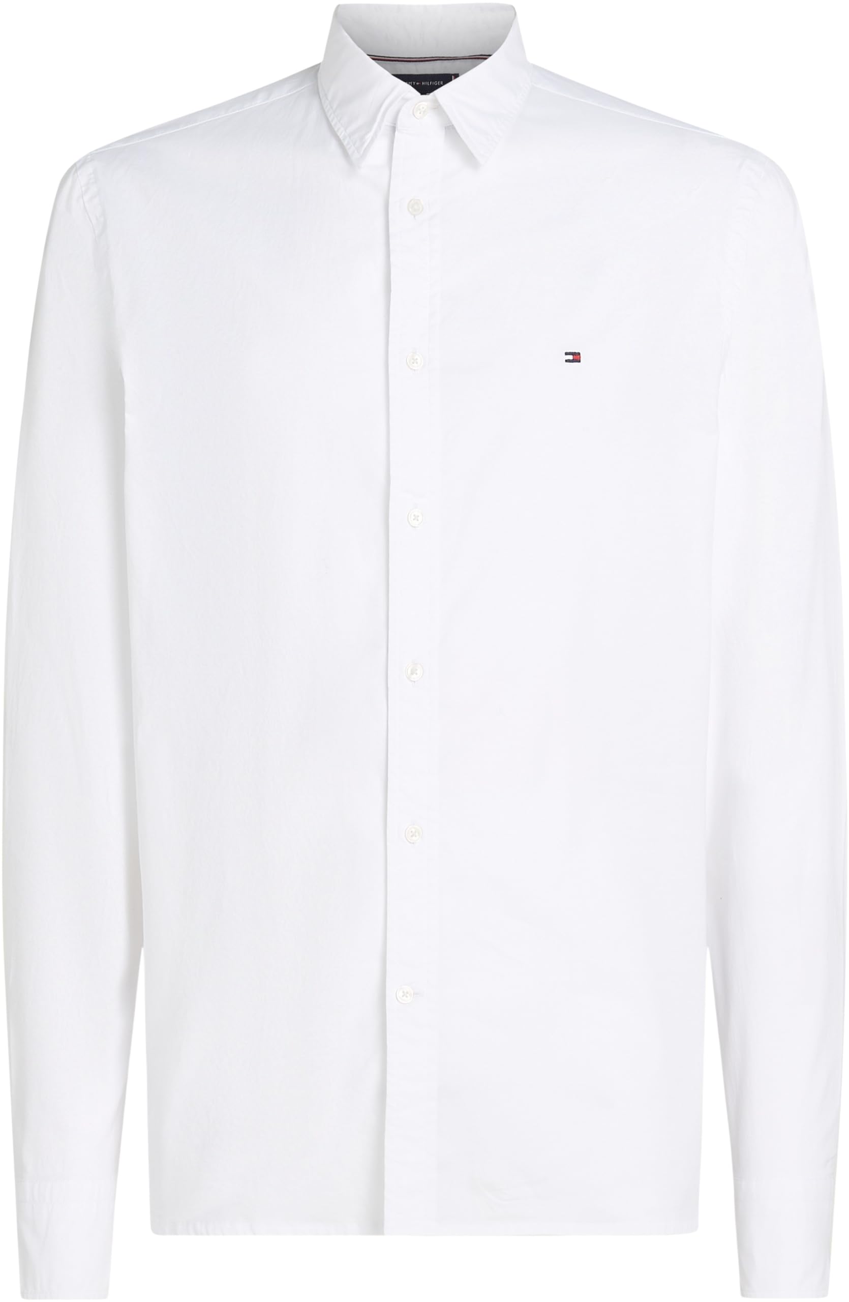 Tommy Hilfiger Męska koszula Flex POPLIN Kent Collar SF MW0MW38137 L/S, biała, S, Biały (biały optyczny), S