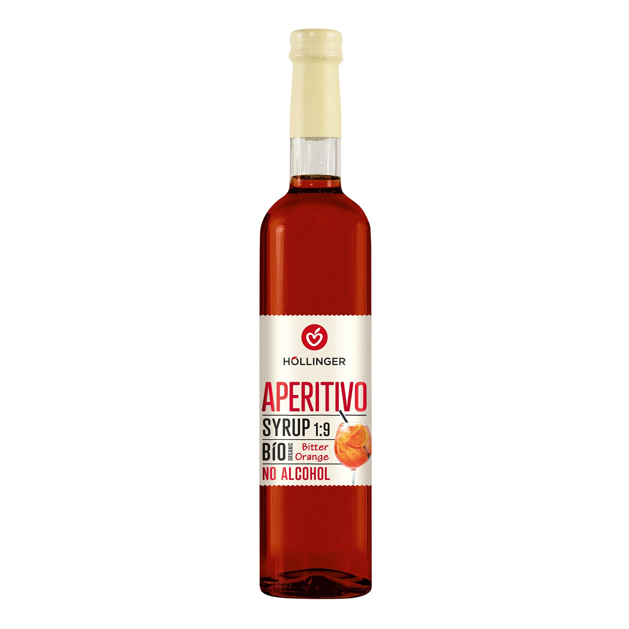 Aperitivo sciroppo di cocktail biologico Höllinger - Organic Bitter-Orange Flavored Syrup, Vegan, 3x500ml Glass Bottle, Natural Botanical Ingredients
