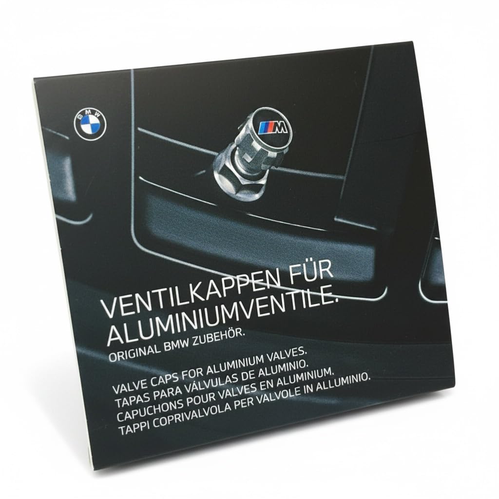 BMW Original Juego de Tapones de Válvula con Logotipo M Performance, Acabado en Cromo, Set de 4 Piezas