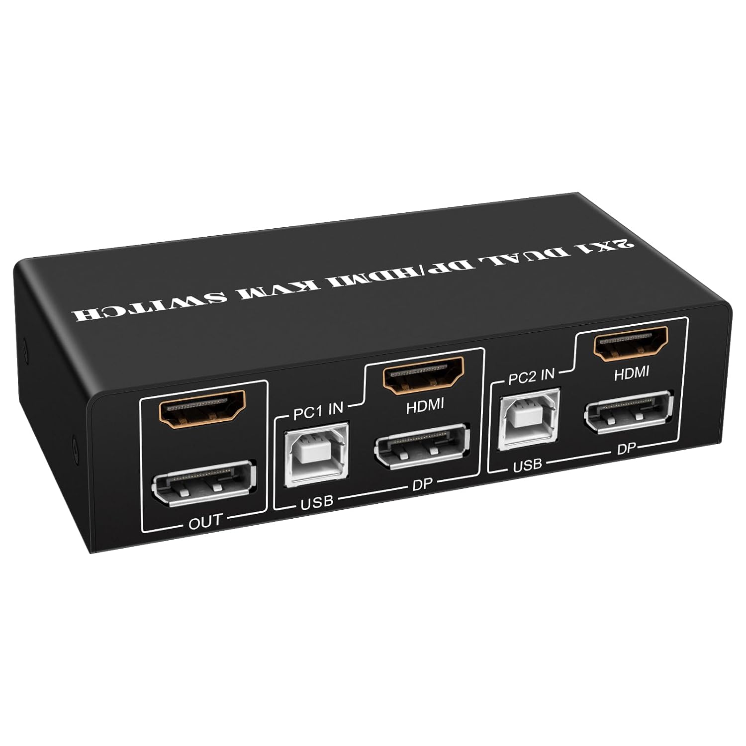Dual Monitor KVM Switch HDMI + DP 2 Port 4K60Hz HDMI DP