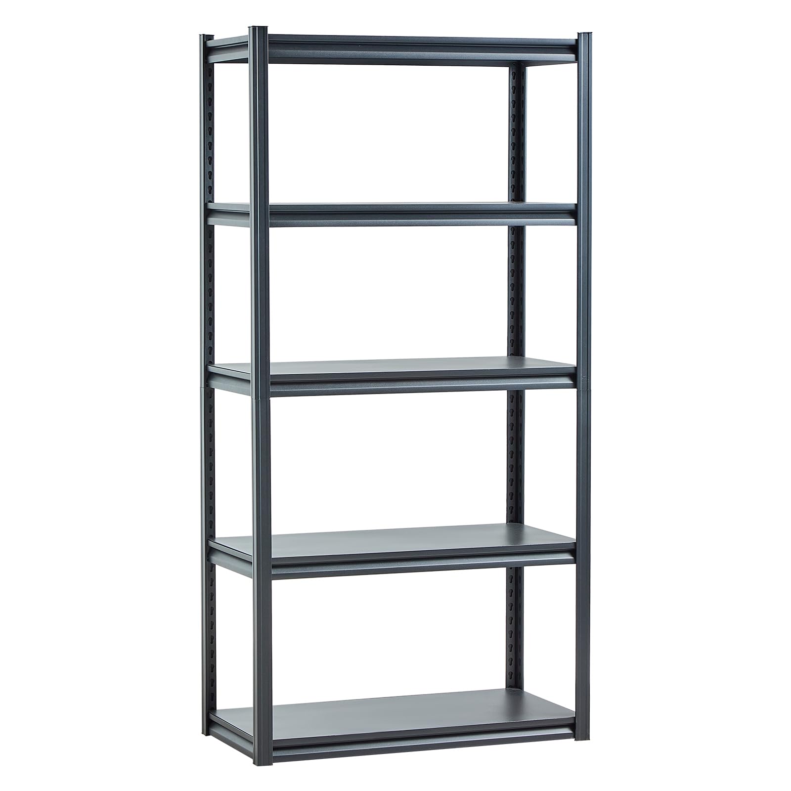 VEVOR Estantes de Almacenamiento de 5 Niveles de 457,2 x 914,4 x 1828,8 mm Capacidad de Carga Total de 907 kg, Estantes de Metal Ajustables para Garaje, Cocina, Almacén, Sótano, Trastero, Negro