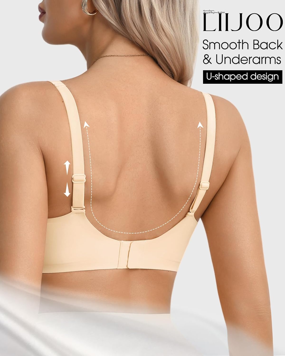 Wireless Bras for Women Full Coverage Plus Size Seamless Back Smoothing Everyday Comfort Bra Supportive Bralette - Image 2