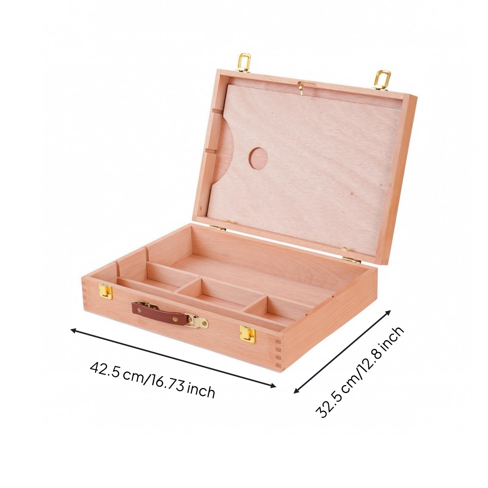 Astuccio in Legno con Coperchio Compatta | tile, Valigetta da pittorica Scomparti, Multifunzione, Scatola colori con Scomparti, per Studio, Artisti, Pittori, Stile B