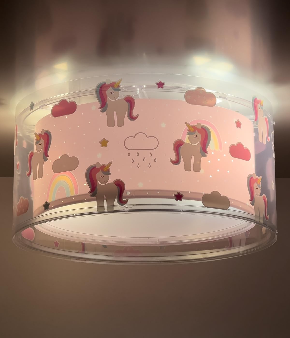 Plafoniera per bambini Dalber Unicorns, Unicorni, animali, plafoniera per bambini, 41596M, E27-2 x 15W