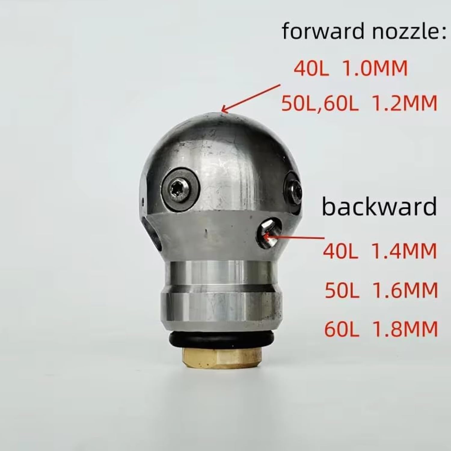 Water Jet Cutter 3/8" Rotary Nozzle 1/2" jetter nozzle High Pressure Cleaning Washing Sewer Cleaning Dredge Cutter Nozzle Pipe Drain (3/8 Female 120LPM)