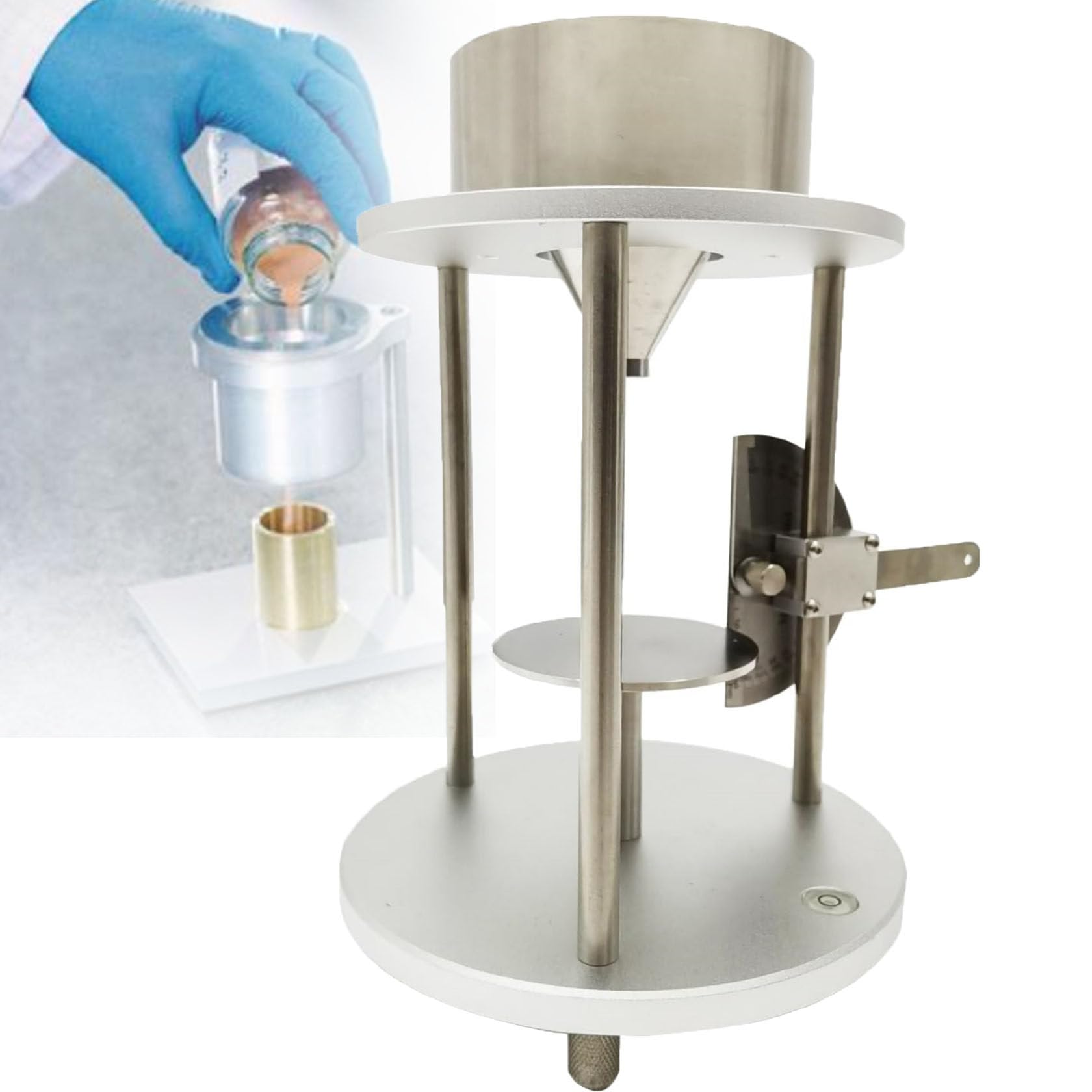 ZHIXUMM Stainless Steel Repose Angle Tester, High Precision Angle Determination Device, Natural Accumulation Repose Angle Measuring Instrumenttaper Of Funnel 60º±0.5º For Experimental Studies