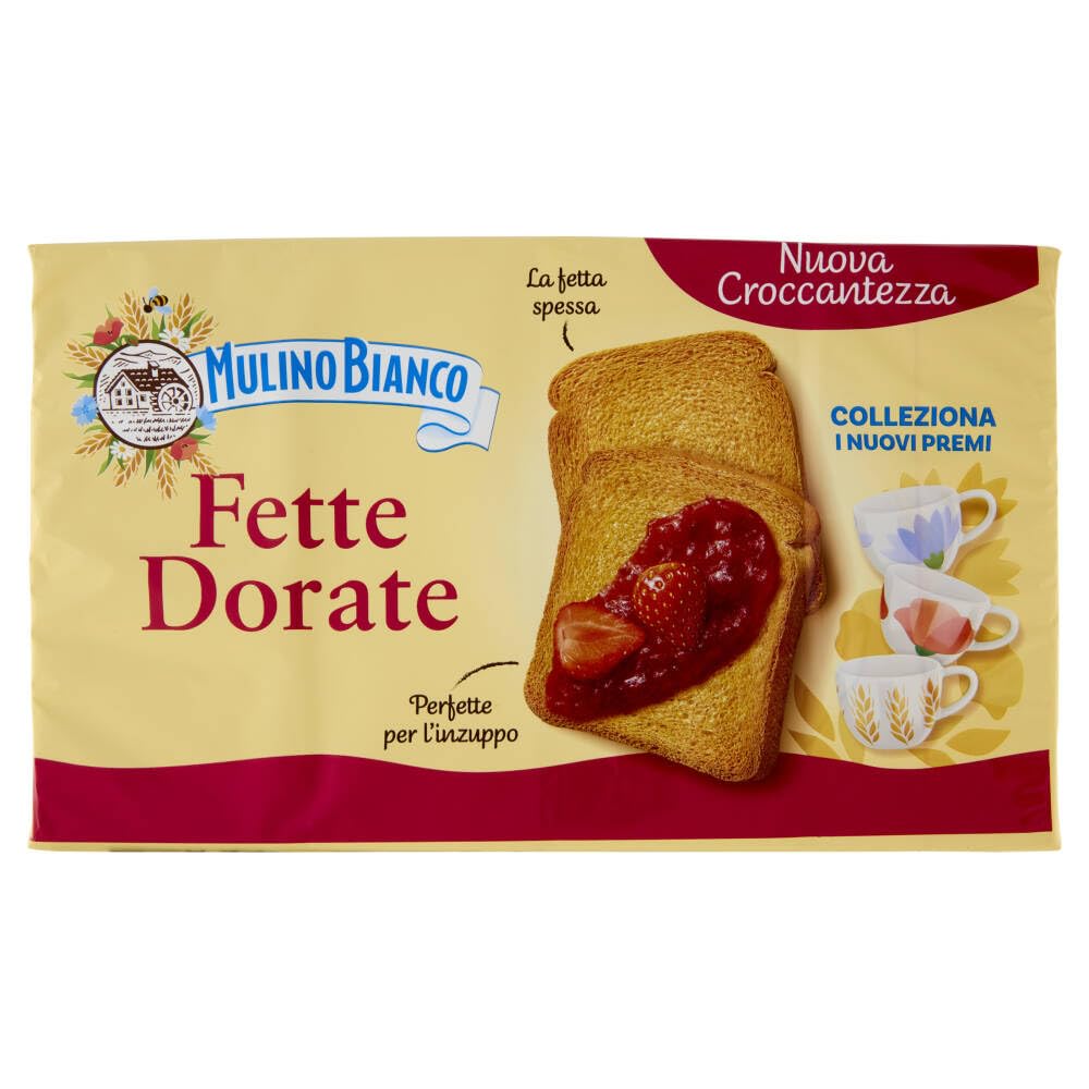 Italian Gourmet Bundle Goldene Zwiebackscheiben 12x 630g + Italian Gourmet Polpa Gratis – Italienische Fette Dorate, dicke knusprige Frühstücksscheiben, ideal mit Marmelade, Honig & Vorrat 7,56kg