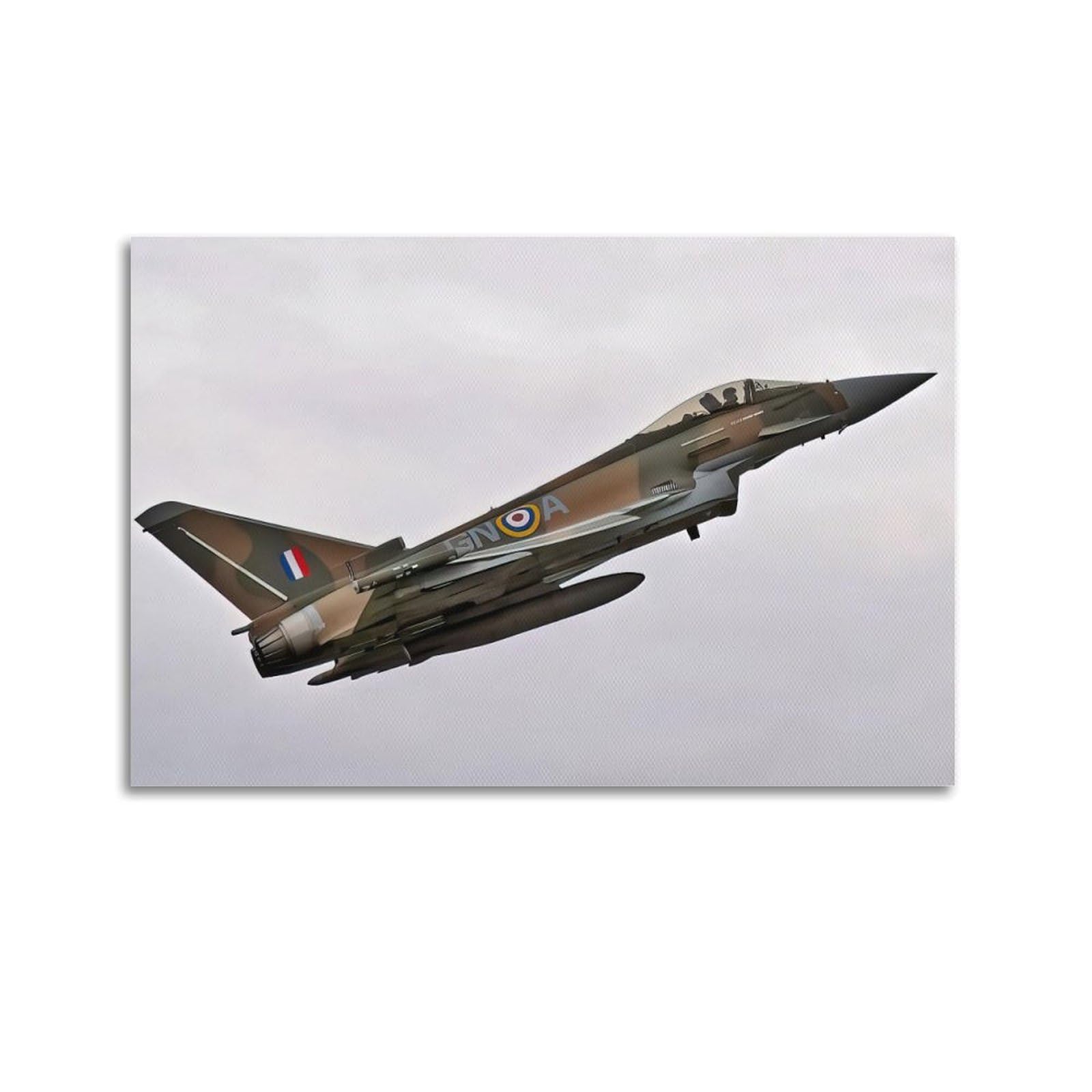 GTTHOK Fighter Plane Poster Typhoon Fighter Aircraft Fighter Jet Decorative Painting Canvas Art Picture 12x18inch(30x45cm)