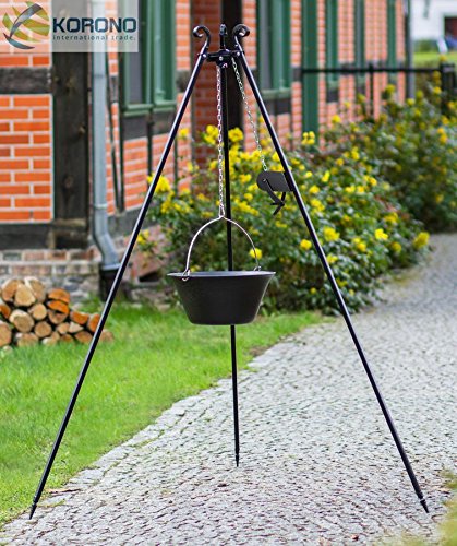 Swivel Grill 1.80 m with Crank and Cast Iron Pot