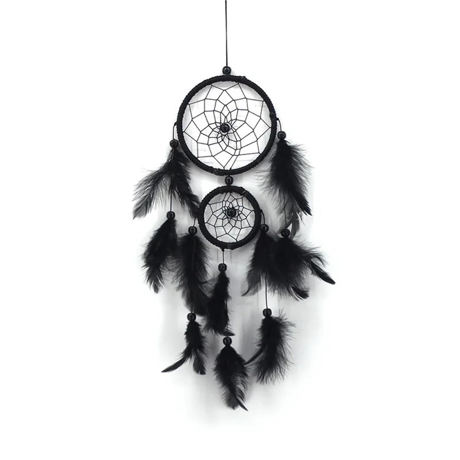 Dream Catcher Room Decor - Feather Weaving Dreamcatcher Wind Chimes(Black)