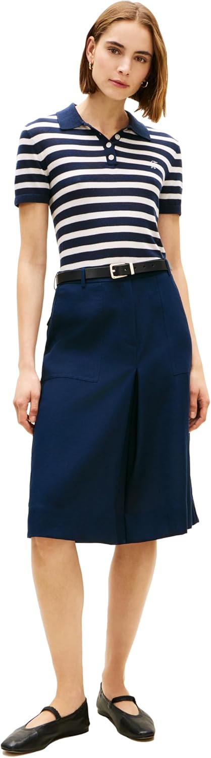 Tommy Hilfiger Women's Pleated Midi Skirt with Pockets