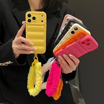 RNOZX Capa de luxo com cordão felpudo para iPhone XS Max, alça de