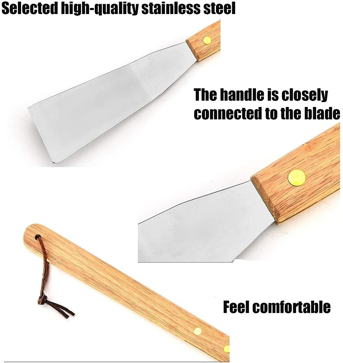 Set di 10 Utensili per Barbecue Resistenti, Utensili per griglia in Acciaio Inossidabile con Manici, Kit di Accessori per Barbecue per Cucinare all'aperto