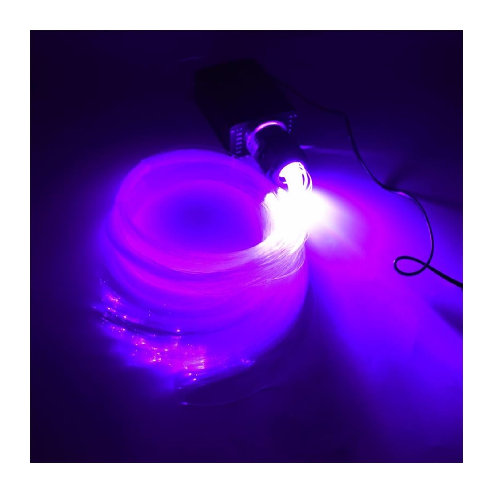 Oświetlenie wnętrza samochodu LED, Zestaw oświetlenia światłowodowego LED o super jasności, światłowód LED w kolorze RGB z kablem światłowodowym End Glow PMMA Światła nastrojowe w samochodzie (Color