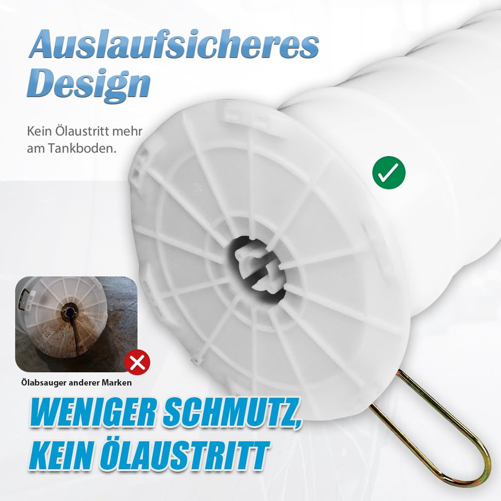 FIRSTINFO A1108EUY5 Patented Taiwan 3. Generation 9 L Hergestellt in Taiwan | Ölabsaugpumpe pneumatisch & manuell, patentiert, mit Manometer, 130 cm Schlauch, 5 Leitungen inkl. extra dünner Schlauch