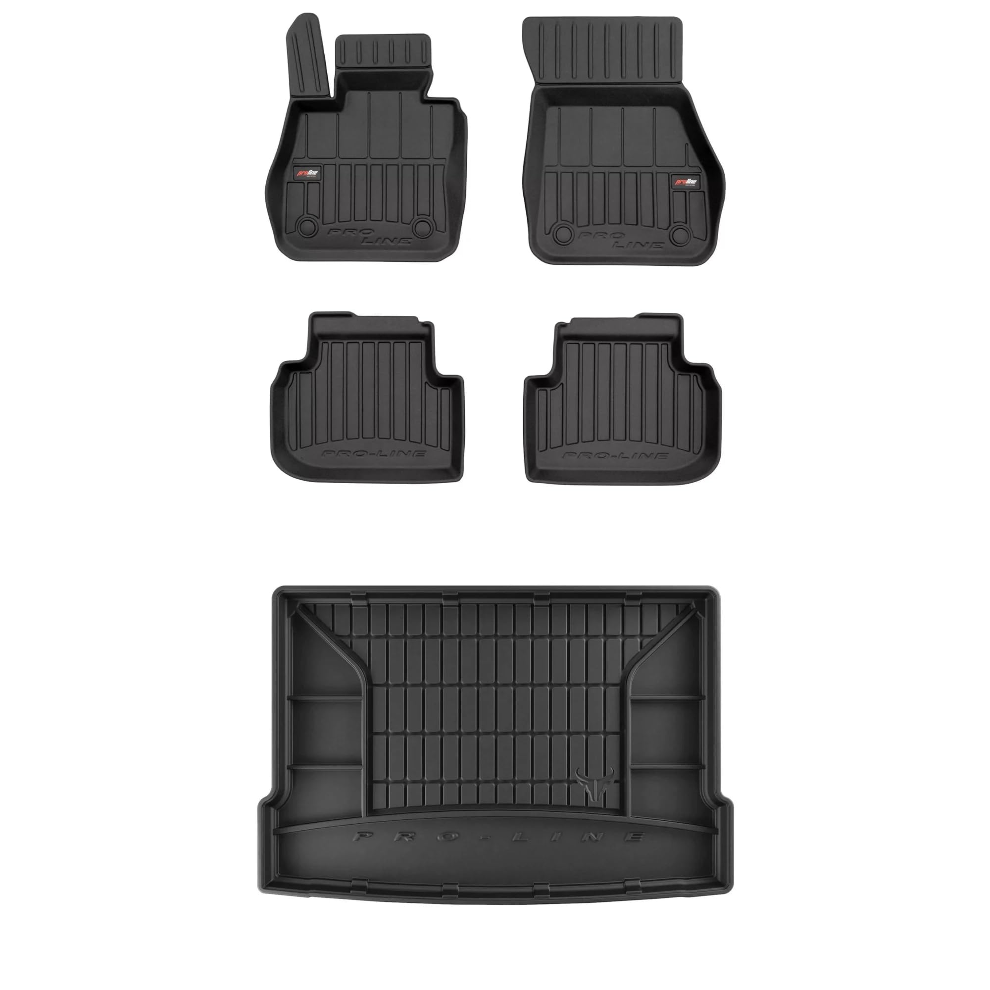 MOTOS BMW 1 Series F40 2019 Onwards Rubber Floor Mats and Boot Mat Set Improve Travel Comfort with 3D Car Anti-Slip Mat- All Weather Car Mats, Pro - 1
