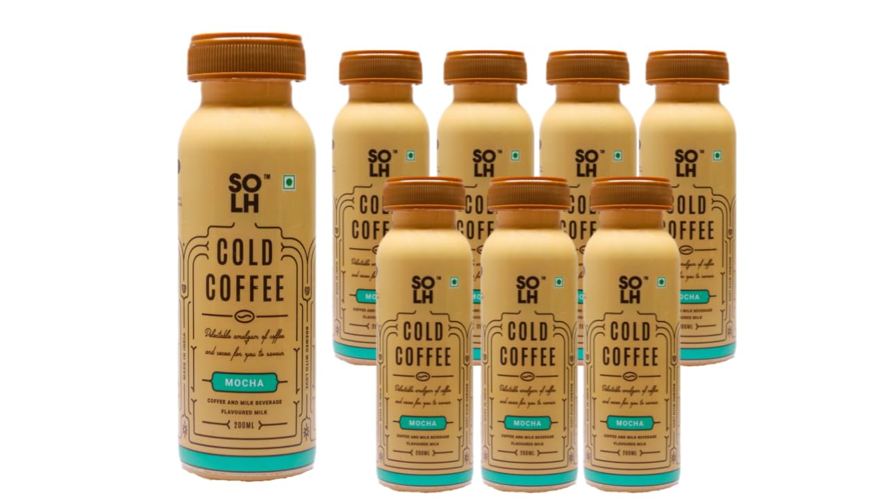 SOLH Mocha Cold Coffee | Pack of 10 | Indulge in Rich Mocha Bliss: Ready-to-Drink Cold Coffee - Velvety Smooth, Luxuriously Creamy and Intensely Flavorful - 200ml Bottles-image-41