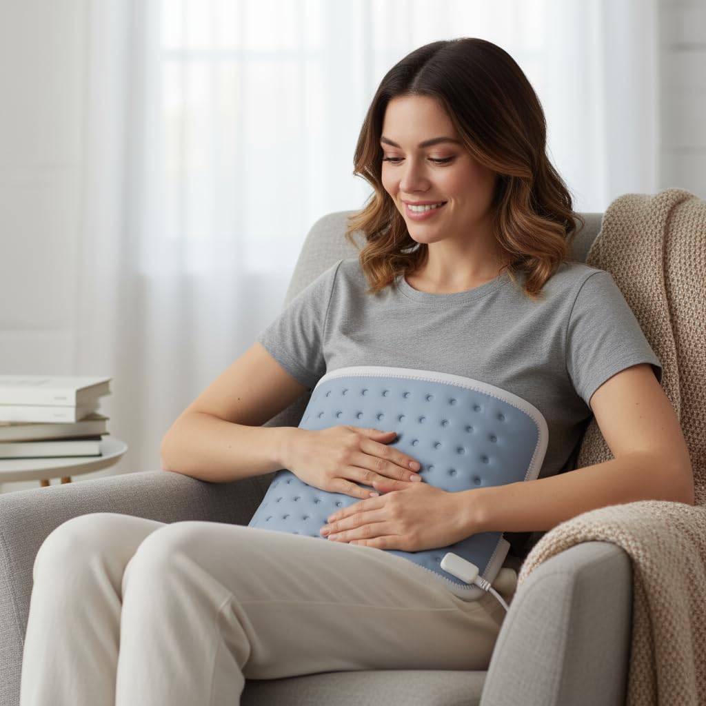 Heatronics Electric Heating Pad Regular | Heating Pad for Back Pain & Period Cramps | 3 Heat Levels | ThermoLock™ Thermostat | TheraFlex™ 6-Layer Safety | Deep Heat up to 85°C | ISO 13485 & CDSCO Certified | 1-Year Warranty