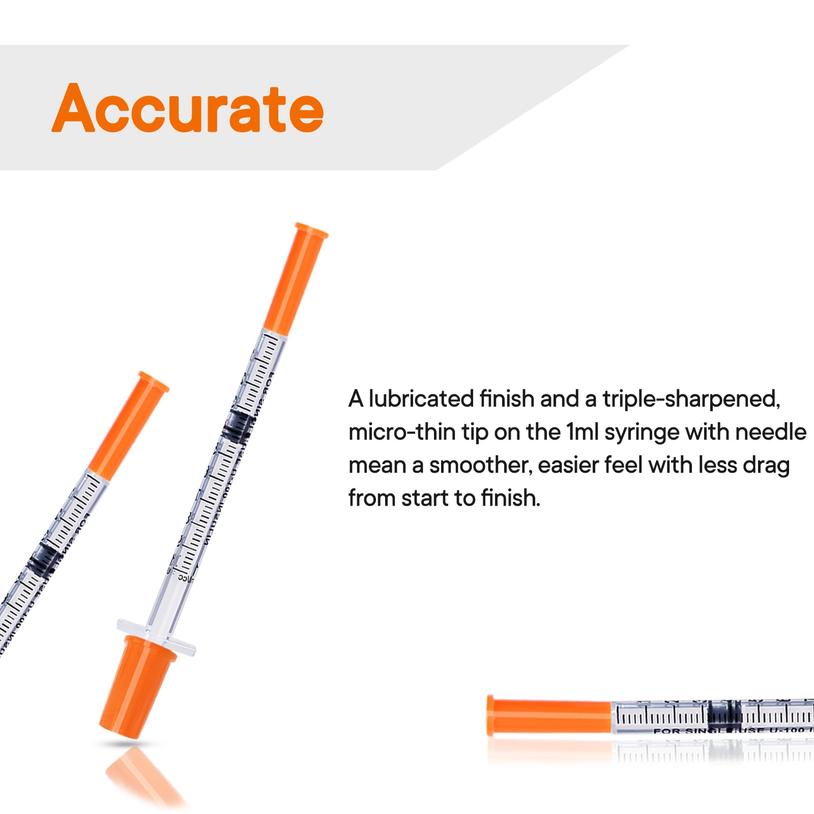 U-100 1ml 30g x 5/16 syringe with needle, glp1 syringes, Pack 100 — Amazon image 3