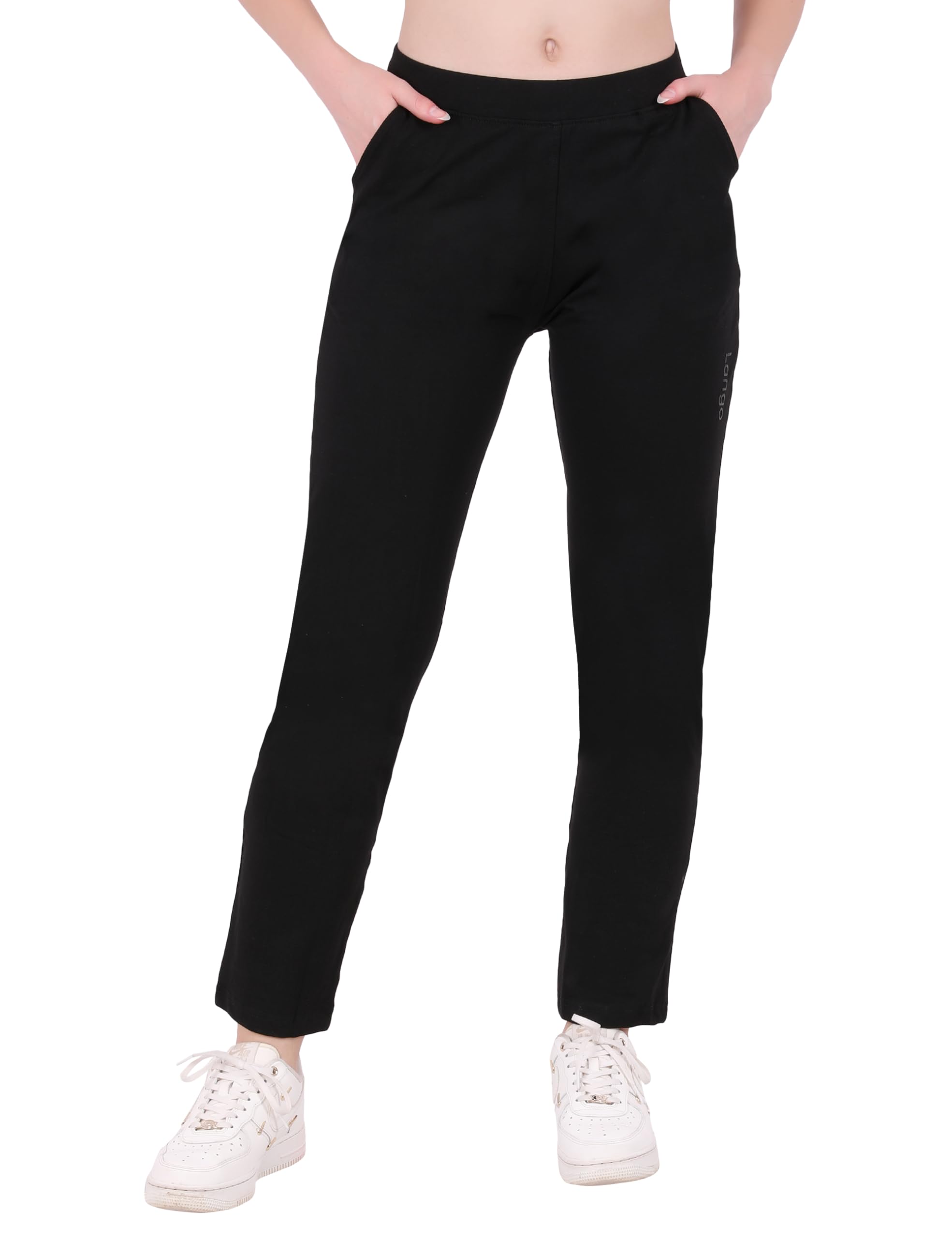 Elastic Waist Pant with 2 Pockets & Stylish Chain on Right Pocket | Comfortable Casual Wear for Everyday Use