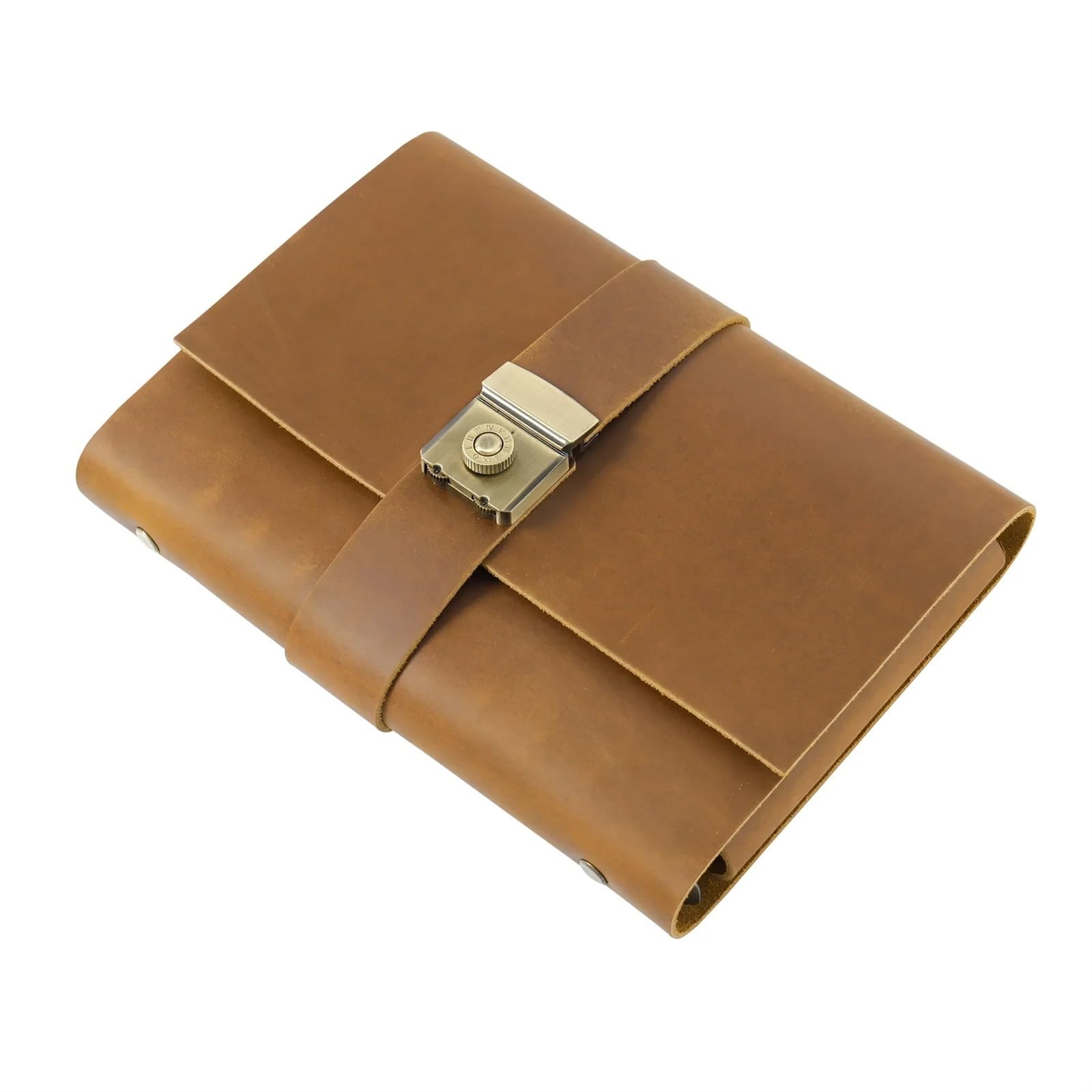 Vintage Journal A5-Ringe-Planer aus echtem Leder, lässig, Passwort-Notizbücher mit Schloss, Tagebuch, kreativer Vintage-Notizblock, Schule, Studenten, Schreibwaren(Style1)