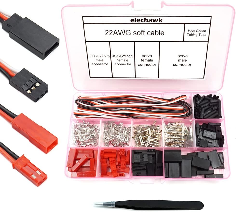 40 Sets Servo Plug Male Female Connector Crimp Pin Cable Kit Compatible JST SYP Futaba for Hitec Spektrum RC