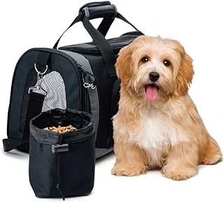 Gorilla Grip Original Pet Travel Carrier Bag for Dogs or Cats, Free Bowl, Durable, Locking Safety Zippers, Airline Approved, Up to 15lbs, Sherpa Insert, Dog, Airplane, Train, and Car Travel - coolthings.us