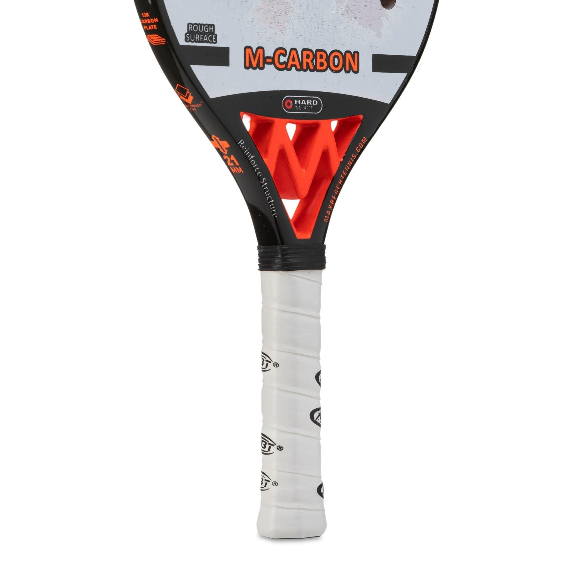 MBT M-CARBON, Racchetta Beach Tennis 100% Carbonio 12K - Trattamento Super Grip - Eva High Power – Leggera e Bilanciata – Profilo 21 mm - Custodia inclusa - firmata Matteo Marighella