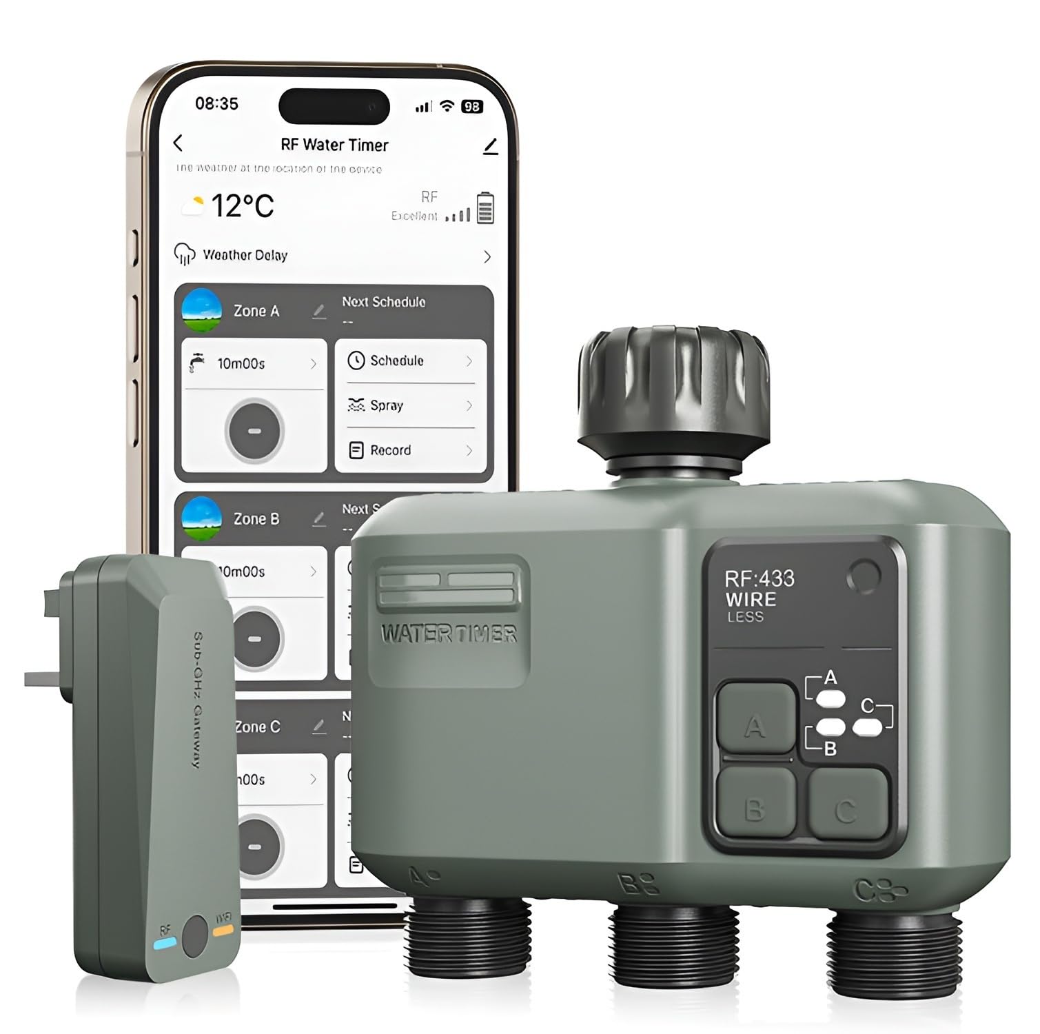 XPR3SS HCT626 Bluetooth + WiFi with Gateway Remote Control 2-Zone Independent Smart Rain Delay Drip Irrigation Home & Garden Automatic Irrigation 2 Outlet Water Timer Drip Irrigation System (HCT-626)-image-18
