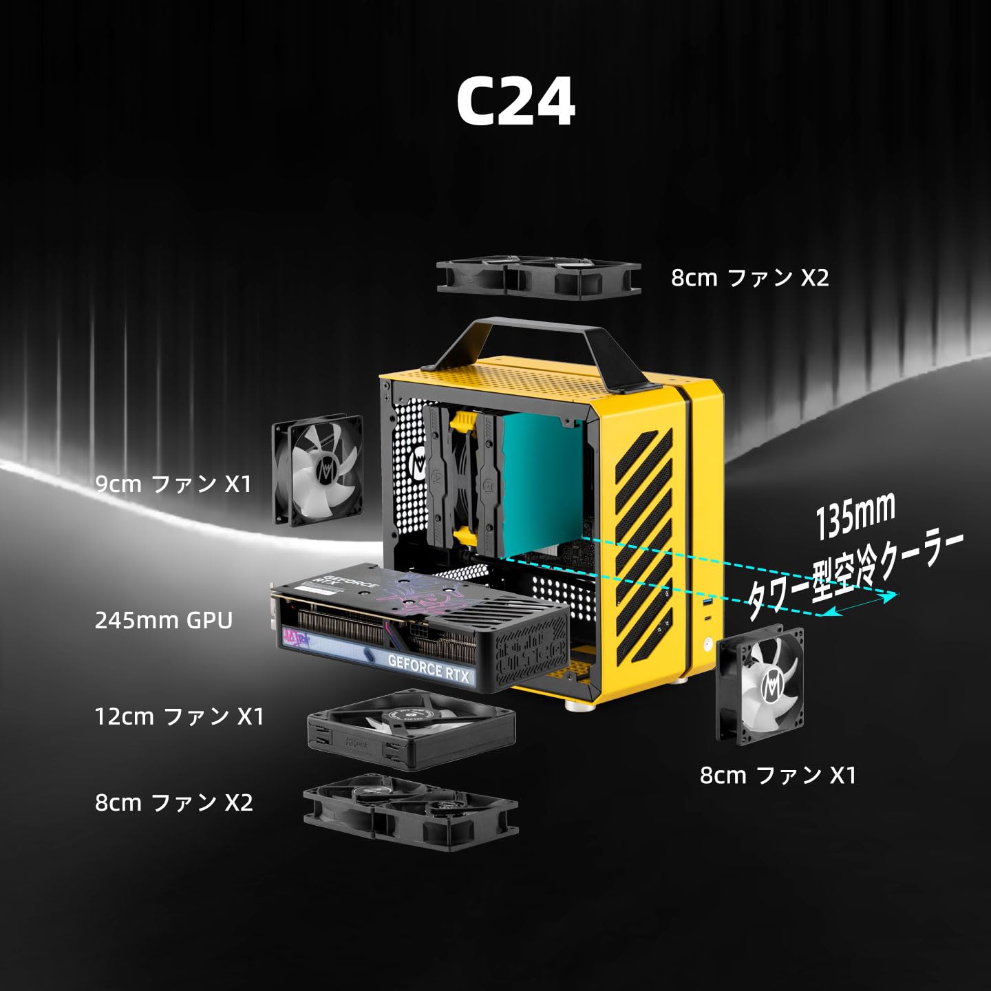 Amazon.co.jp: Mechanic Master C24 ピンク,ミニITX PCケース ハンドル