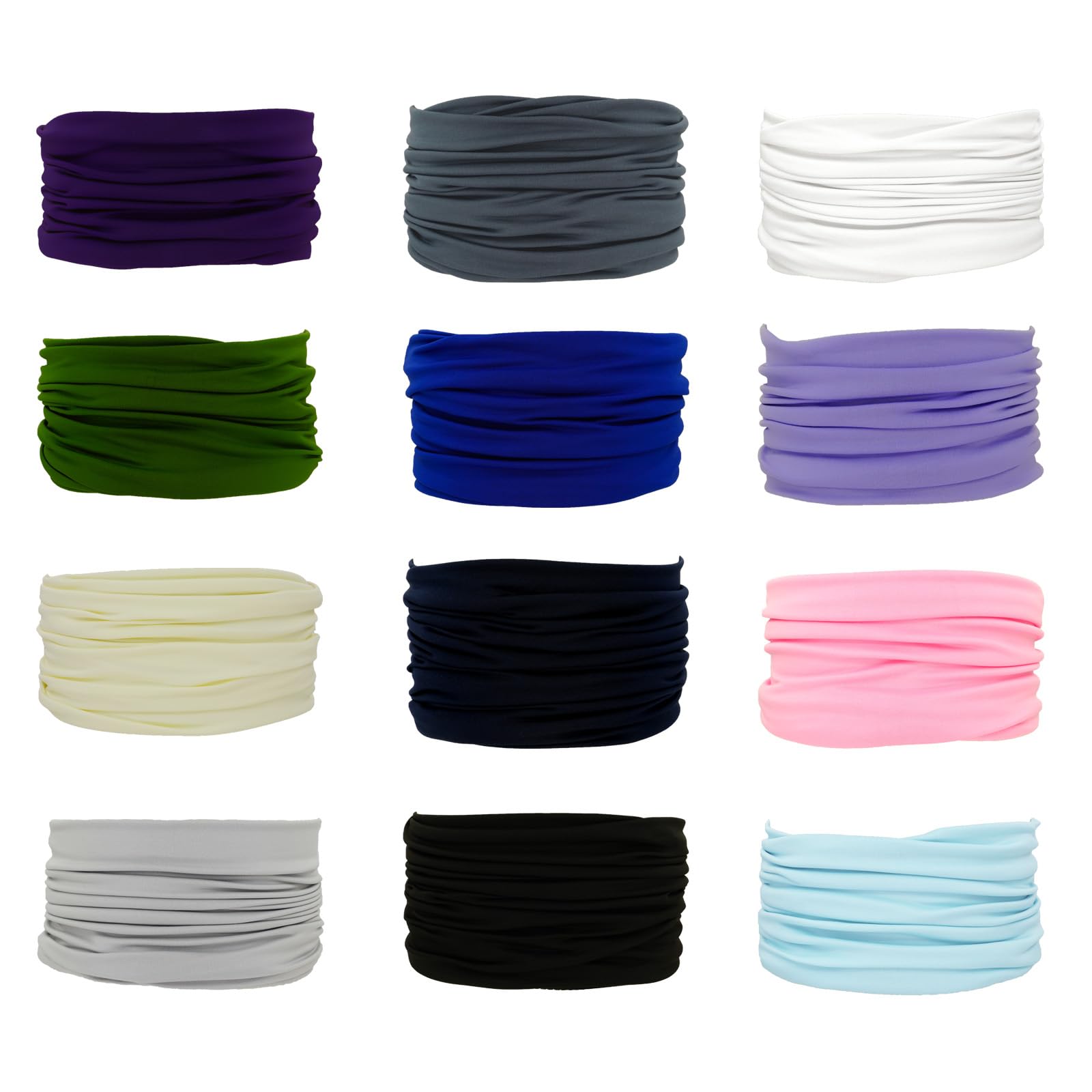 12 Rafraîchissants Cache-cou Polyvalents Bandanas pour Femmes Hommes