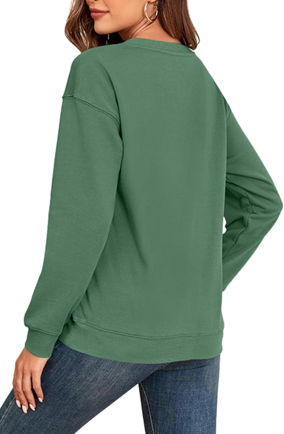 AYIFU Womens Long Sleeve Tops Crewneck Sweatshirt Casual Loose Fit Pullover Sweatshirts - Image 2