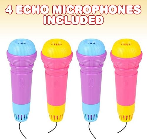 Miniatura 2 de ArtCreativity Micrófonos Echo grandes para niños, juego de 4, micrófonos de karaoke inalámbricos para niños con efecto eco, juguetes musicales