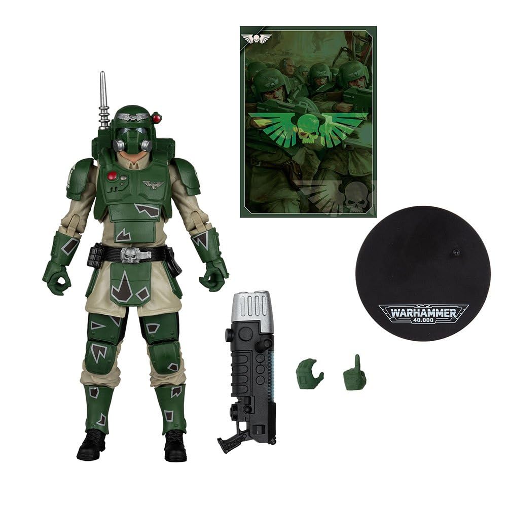 Bizak McFarlane Astra Militarum Karskin Warhammer 40000, videogioco online, scultura articolata da 18 cm con accessori, biglietto d'arte da collezione e base espositiva, (64380961)