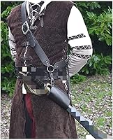 Vista 31 de BLESSUME Cinturón medieval de caballero con espada rana funda de estoque, soporte de vaina de estoque, 1 unidad