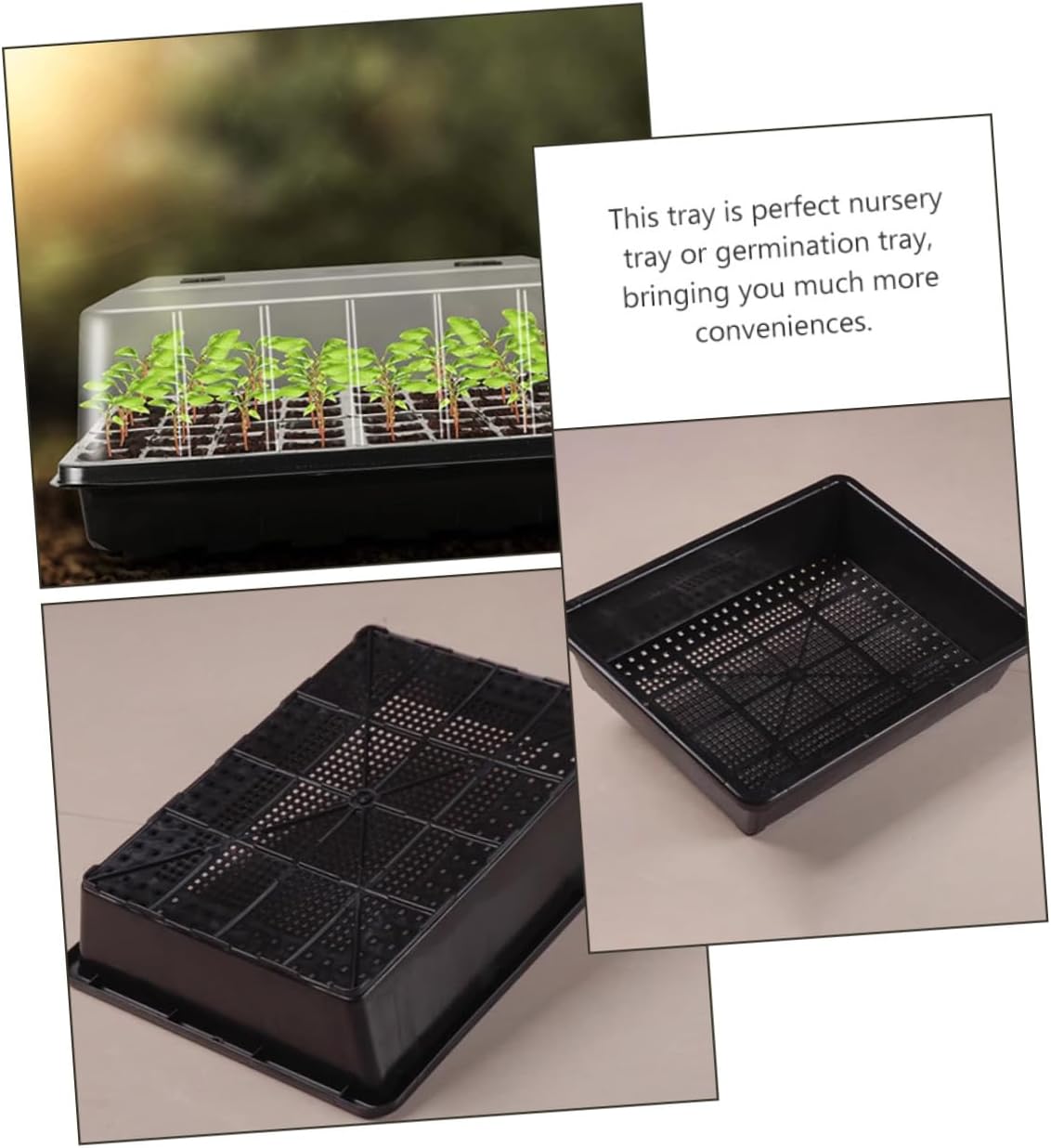 GALPADA 1set Reusable Plastic Plant Germination Trays with Cover for Starter Containers for Indoor and Outdoor Gardening for and Vegetables