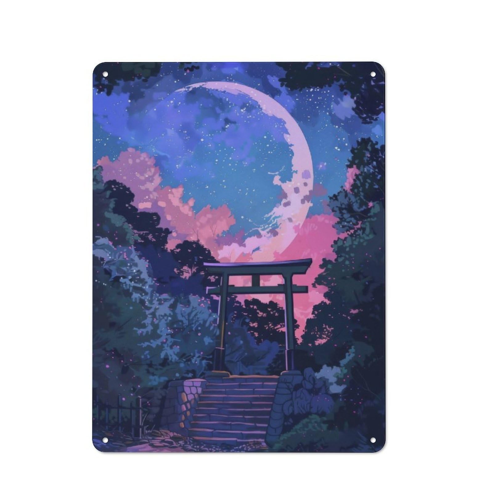 Junmoney Torii Japan Painting Metal Plaque 40X30cm With For Garage Wall, Retro Decor, For Garage Decor Collectors Refreshing A Room In Autumn