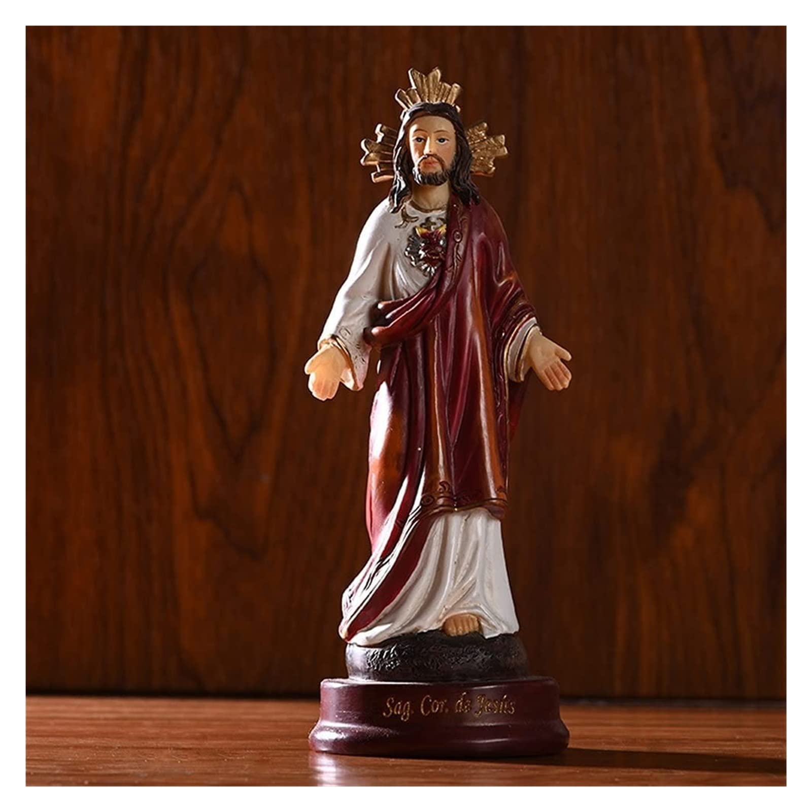 Figura coleccionable, estatua de regalo, adorno de escritorio for decoración de la oficina en el hogar, decoración del hogar, estatuilla religiosa de Jesús, iglesia cristiana de resina de Jesús, adorn