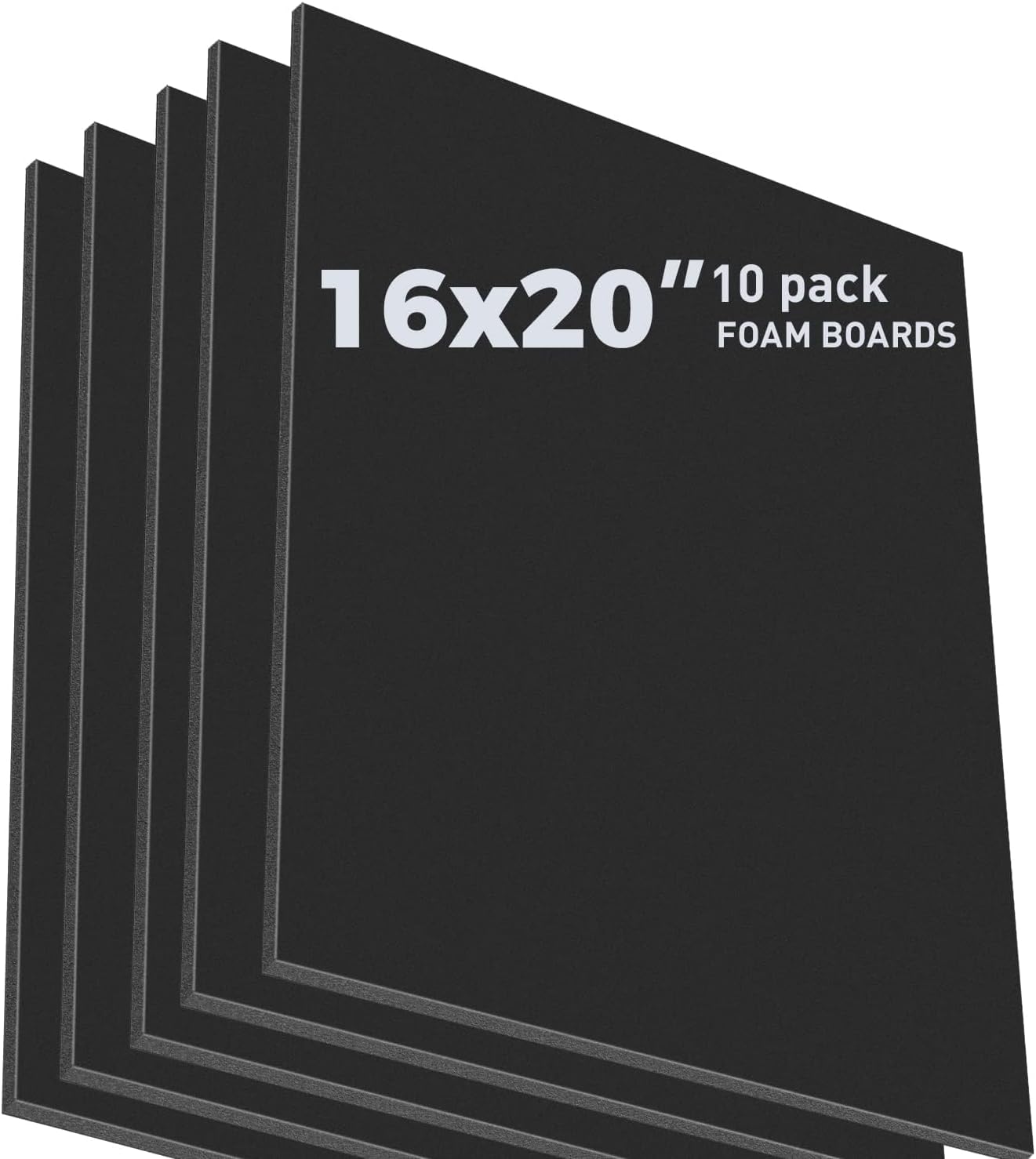 Golden State Art, Pack of 10, 3/16" Thick, 16x20 Black Foam Boards (16x20, Black)