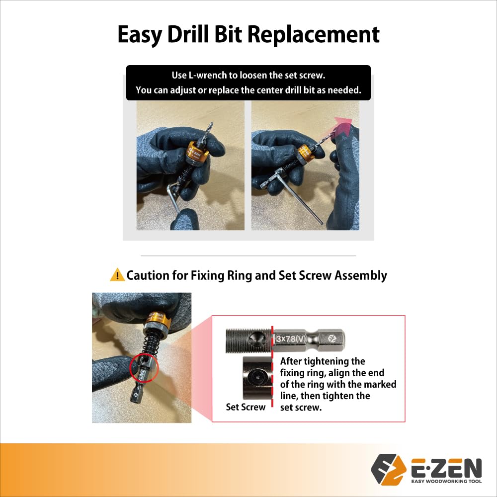 Depth Adjustable Countersink Drill Bit (4 x 10mm, 5/32" x 25/64") 1PCS