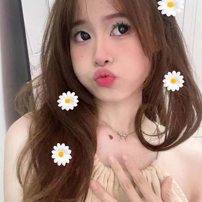 Miniatura 5 de Pinzas para el pelo de girasol de margaritas para mujeres y niñas, pinzas para el pelo de margaritas blancas, pasadores de pelo de girasol,