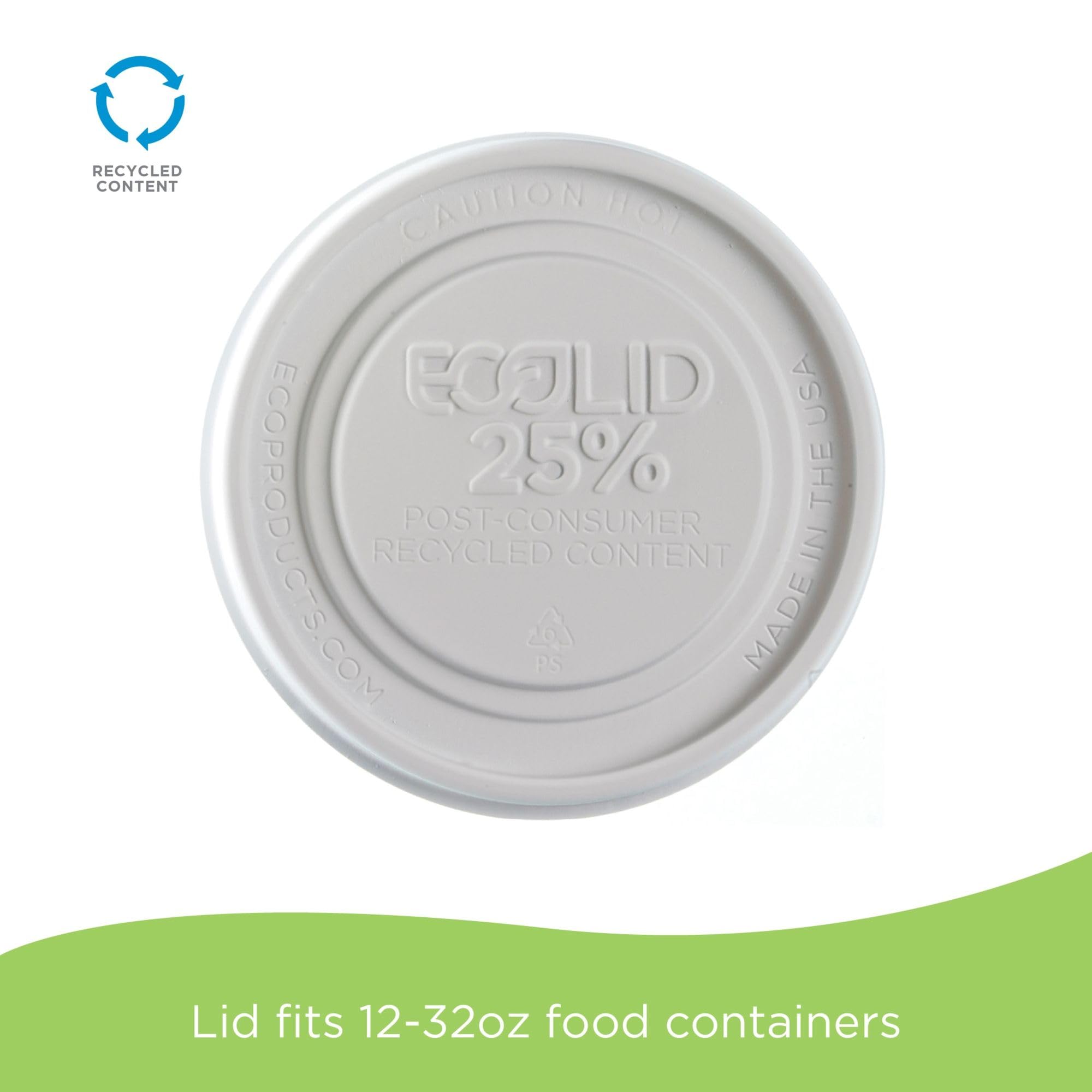 eco-products, Inc World Art Soup contenitori, 12-32 oz. lid, White, 500