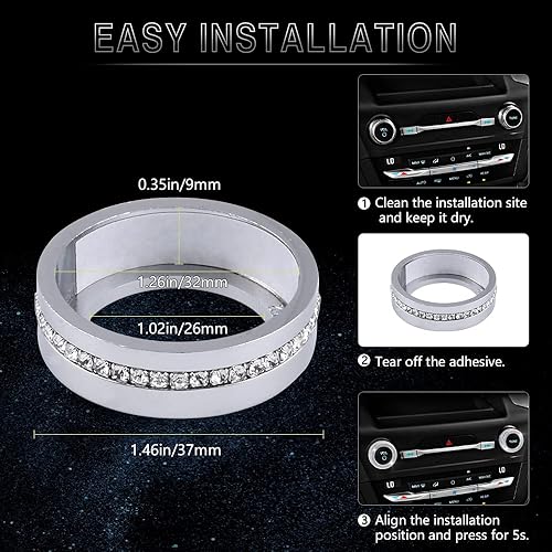 Miniatura 6 de PIFOOG Accesorios brillantes para Ford Explorer 2020 2021 2022 2023 Cubierta de perilla de volumen VOL Tune Button Calcomanías para el interior del