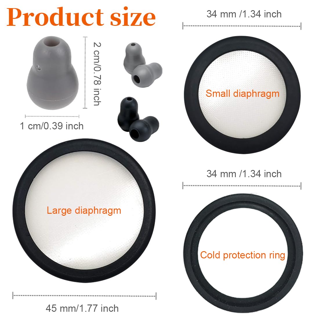 GXGM 1 Set Stetoscopio Parti di Accessori, Stetoscopio Forniture,Tappi per Orecchie Super Morbidi per Stetoscopio, Stetoscopio Kit Accessori,Applicabile per Fonendoscopio littmann