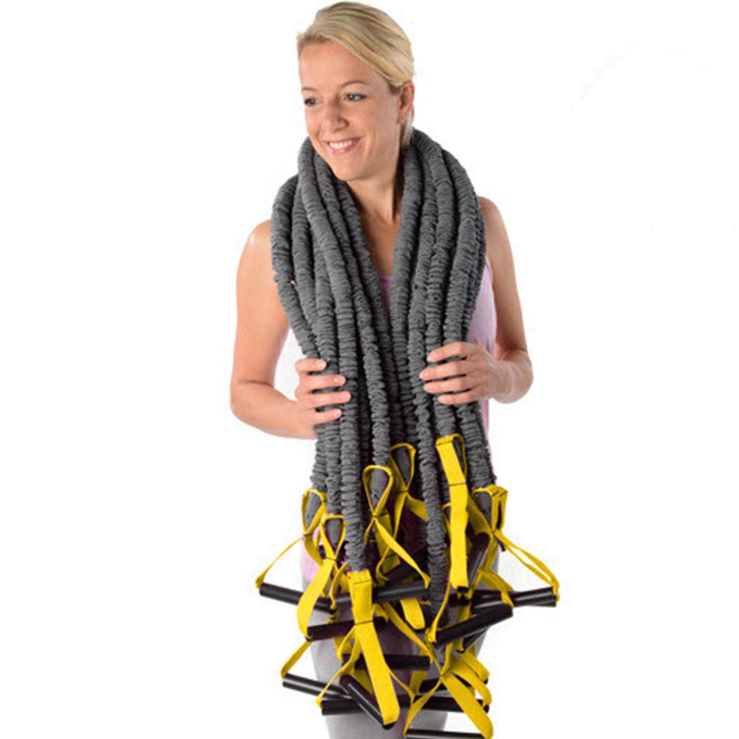 Dittmann Premium Body-Tube 10er Set – Profi Widerstandsband für Krafttraining – Gelb/Leicht