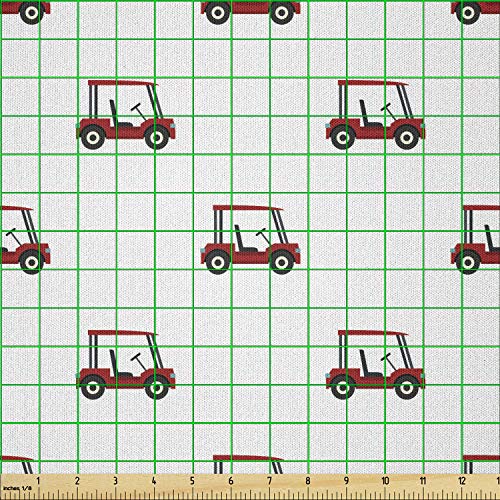 Premium Golf-Themed Microfiber Fabric by the Yard - Carts Pattern for Crafting & Home Decor, 1 Yard in Bold Red and Charcoal 3 Premium Golf-Themed Microfiber Fabric by the Yard - Carts Pattern for Crafting & Home Decor, 1 Yard in Bold Red and Charcoal - Image 2